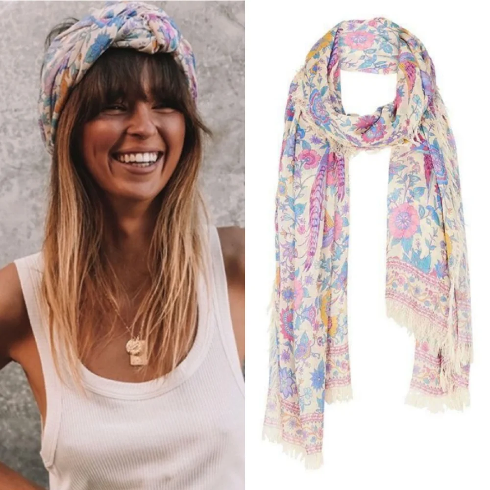 New spell designs lovebird vintage travel scarf love bird chamomile one size os
